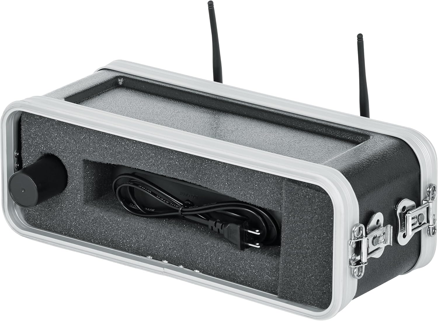 Gator Cases Single Wireless Microphone System Case, Live-in Style Holds Reciever, Body Pack, and Microphone with Antenna Access (GM-1WP)