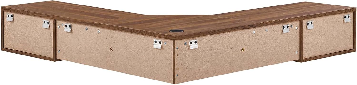 Modway EEI-6181-WAL Render Wall Mount Corner Office Desk, Walnut