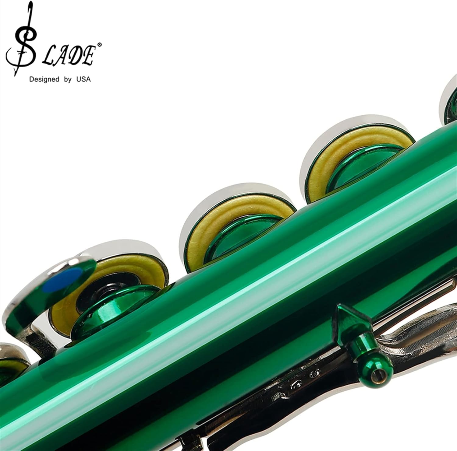 Flutes Green 16 Holes C Tone Flute with E Key Woodwind Instrument Cupronickel Flute with Padded Bag