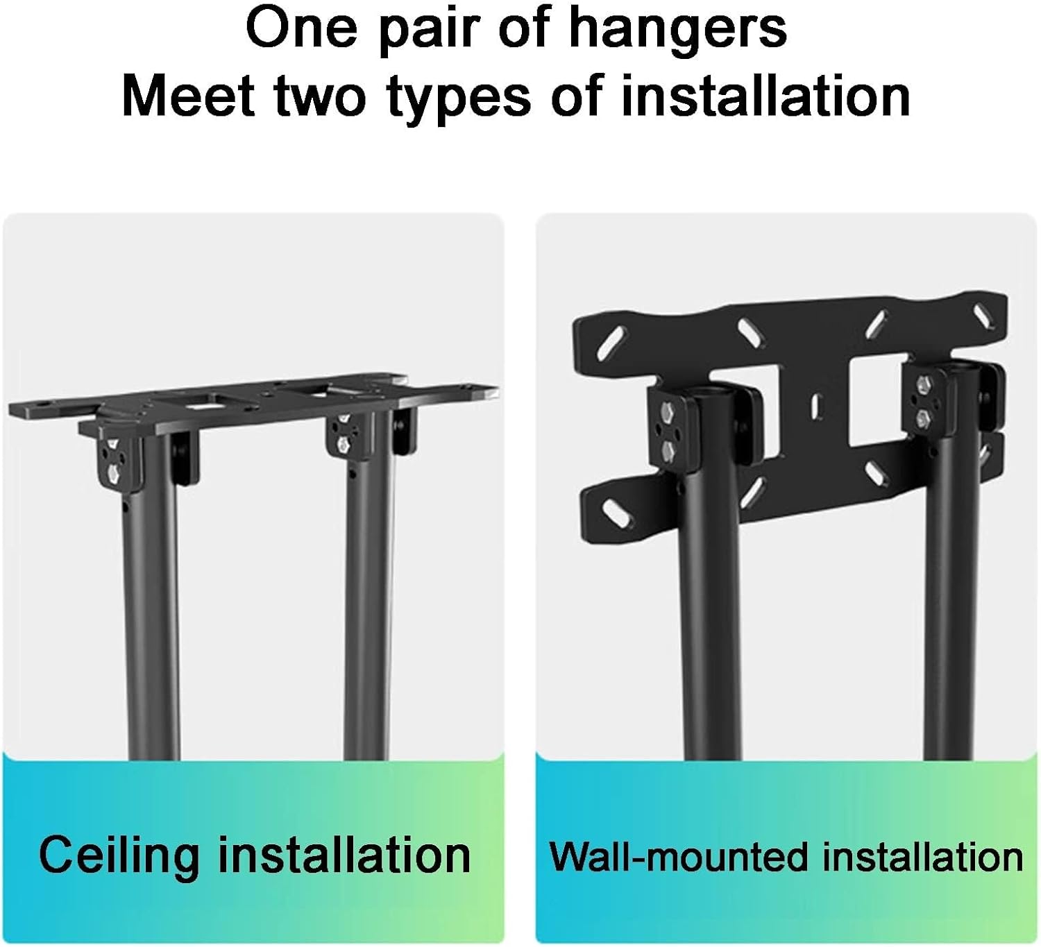 Monitor Mount,tv Wall Mount, Double Pole TV Bracket Tilt TV Mount for 40-85 Inch TVs, Adjustable TV Mount Bracket, Mounting On Ceilings, Maximum 600x400mm (1 Color)