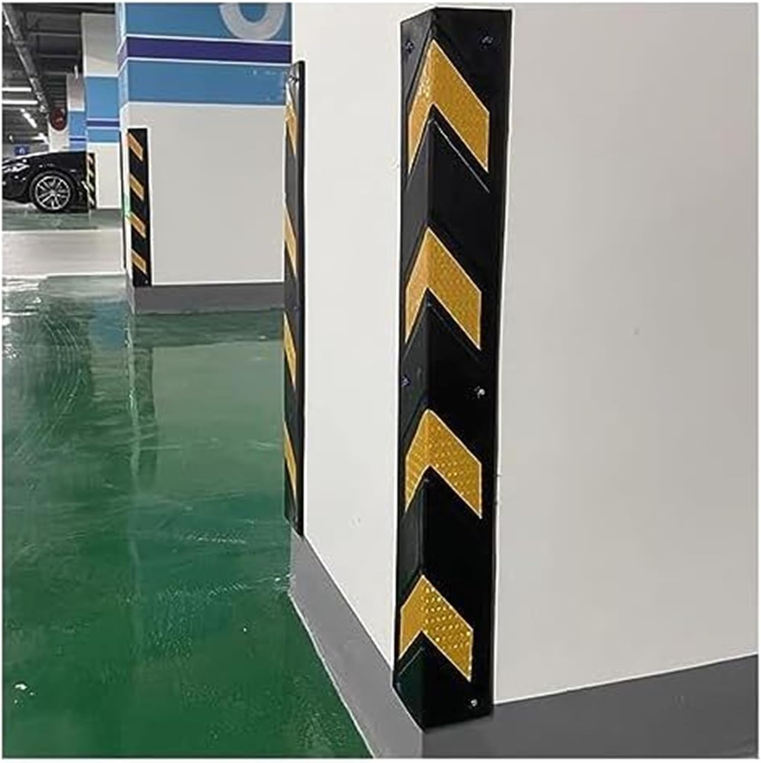 Garage Wall Protector,Car Parking Protector,Rubber Column,L-Shape Corner Guard Reflective Yellow Strip,Ground Floor Garage Protection Wall Corner Guards,1cm Thick (Color : Yellow, Size (Color : Yello