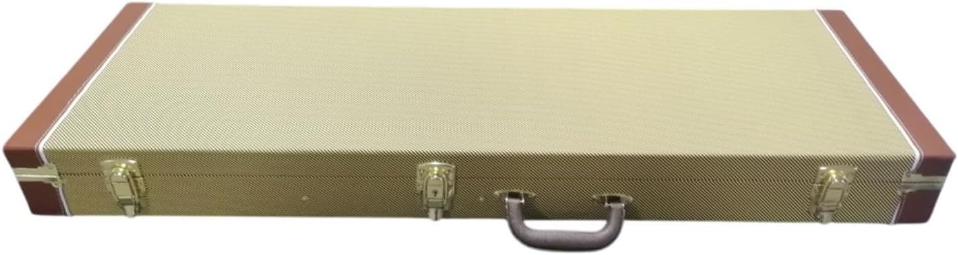 Electric Bass Guitar Case with Hard Shell and Security Features, Red Lining