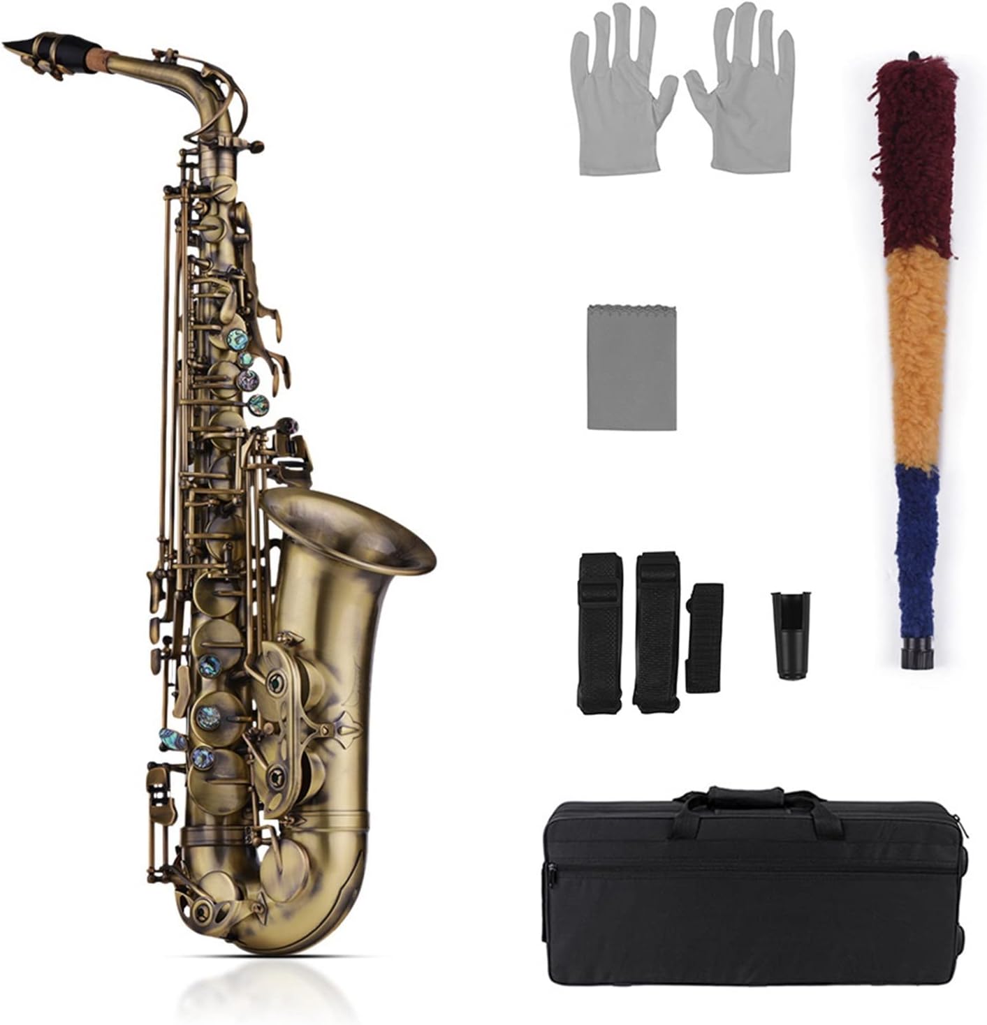 EB E-Flat Alto Saxophone Shell Key Carve Pattern Woodwind Instrument