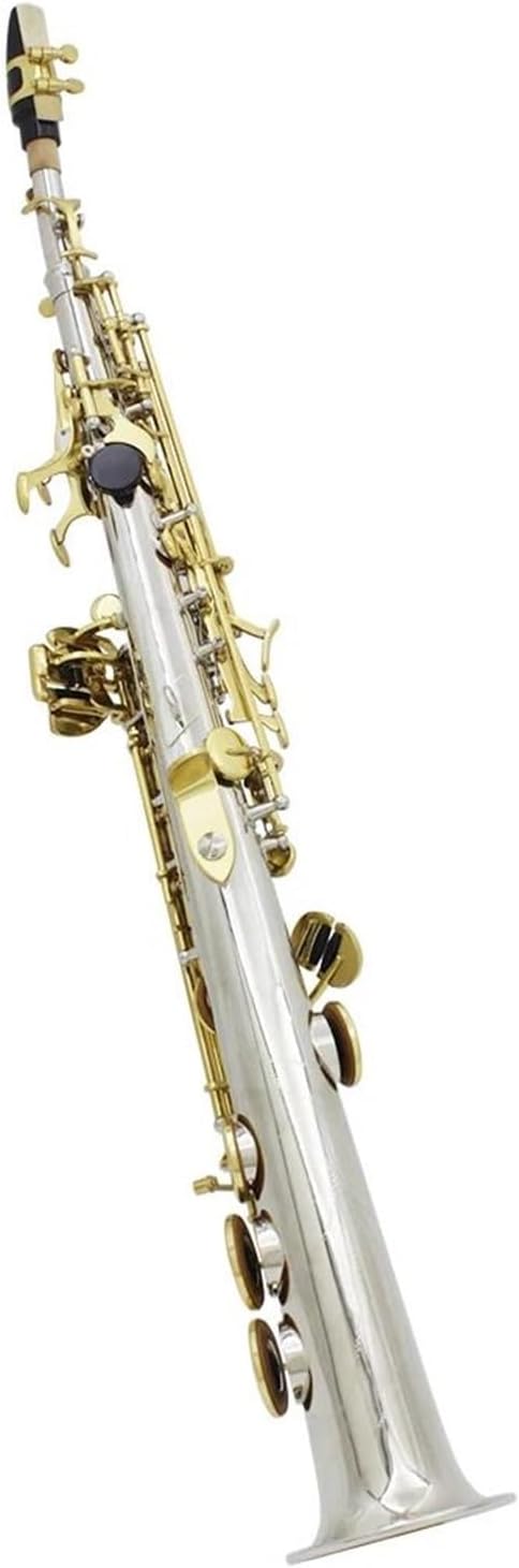 Beginner saxophone Straight Bb Soprano Saxophone Brass Silver Plated B Flat Sax Woodwind Instrument With Case