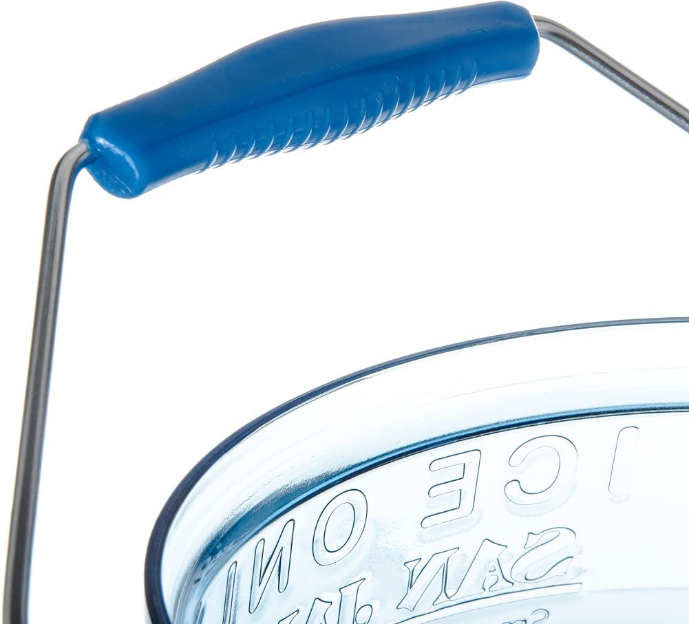 San Jamar Saf-T-Ice Plastic Tote, 6 Gallons, Blue & Carlisle FoodService Products SI5000 Polycarbonate Saf-T-Scoop and Guardian System, 6oz to 10oz, for Bar and Beverage Station, Blue