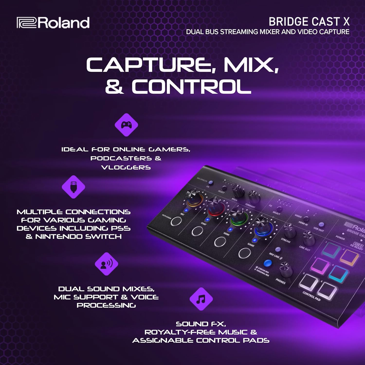 Roland Bridge Cast X Dual-bus Pro Streaming Mixer