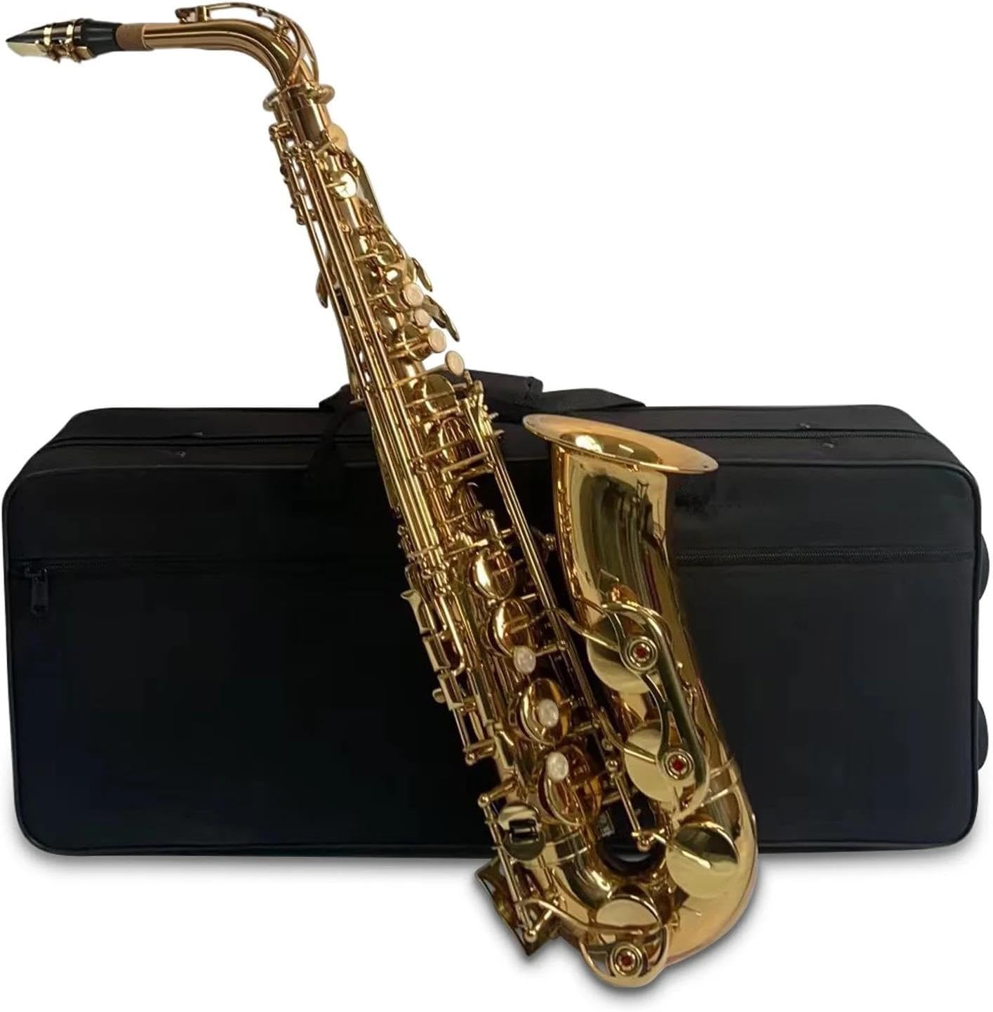 High Pitched Saxophone Straight Tube B Down Carved Saxophone Professional Play Brass Wind Instrument Set Accessories