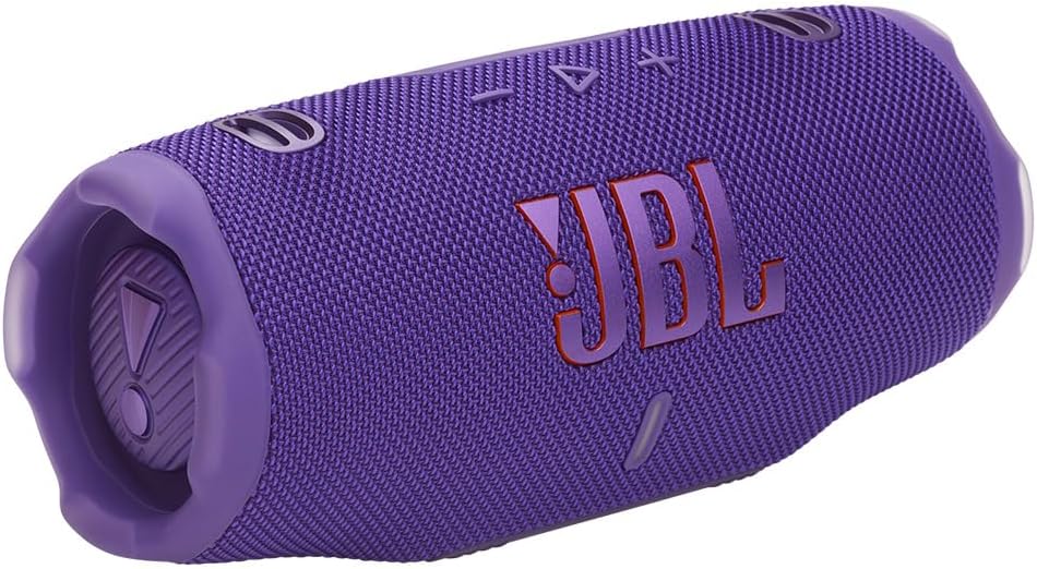 JBL Charge 6 Waterproof Portable Speaker Bundle with gSport Carbon Fiber Case (Purple)