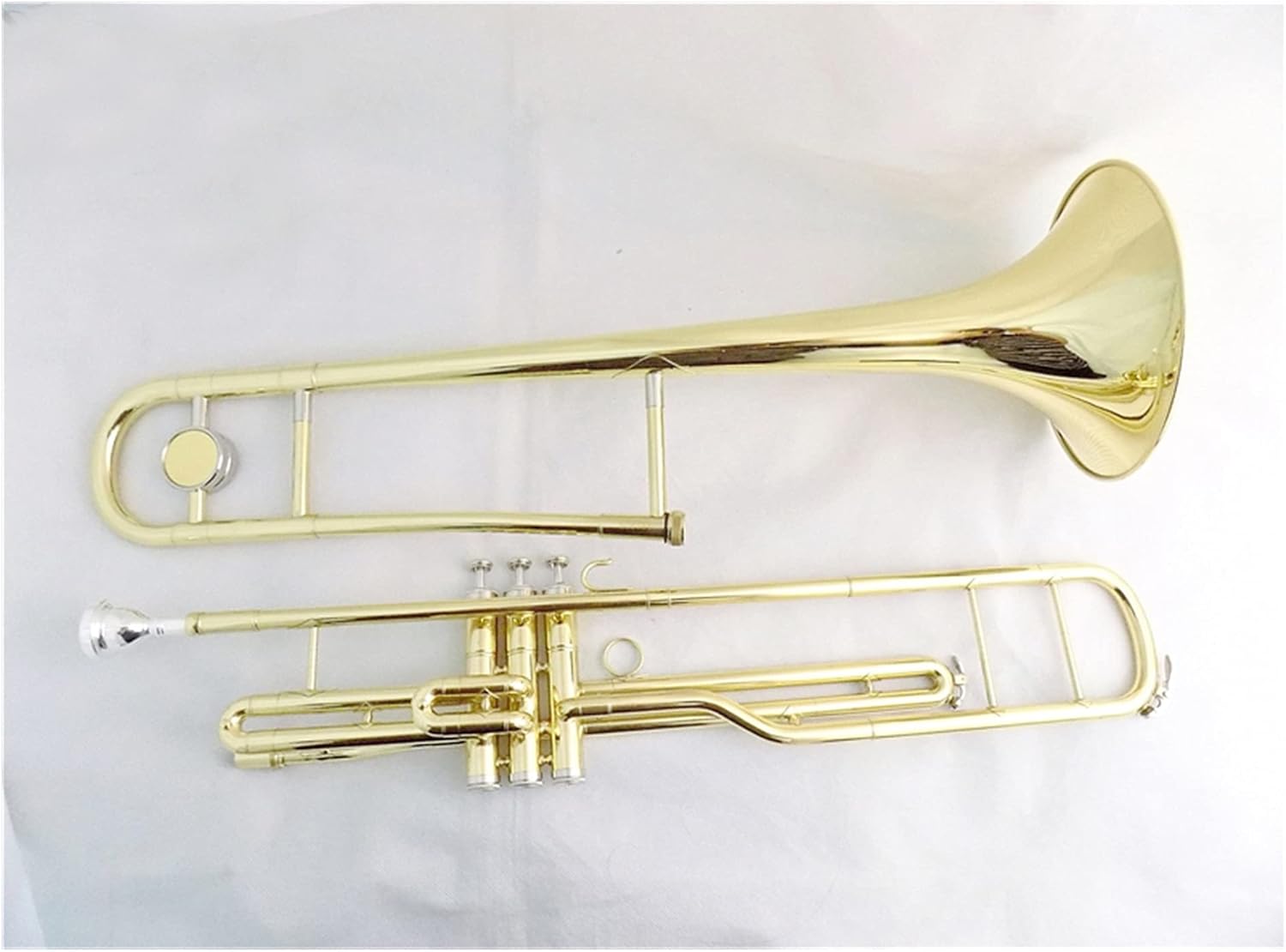 Standard Trombone C Key Piston Trombone with Case Mouthpiece Yellow Brass Trombon Lacquer Musical Instruments Valve Trombone