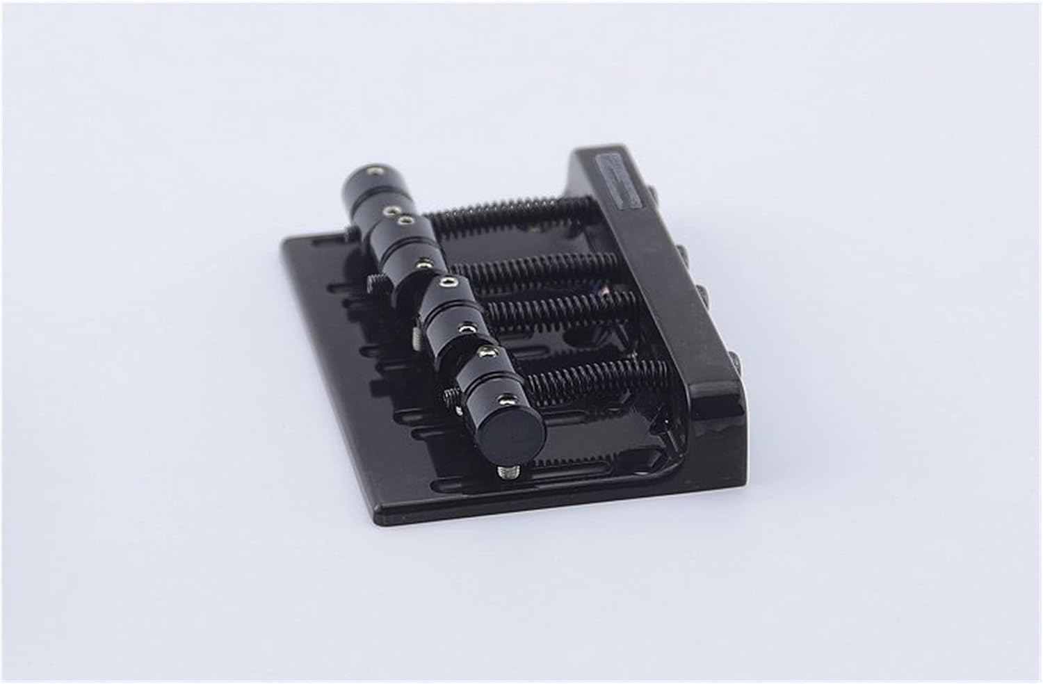 Guitar Bridge System Set 4 Strings Electric Bass Bridge (Black) Brass Saddle