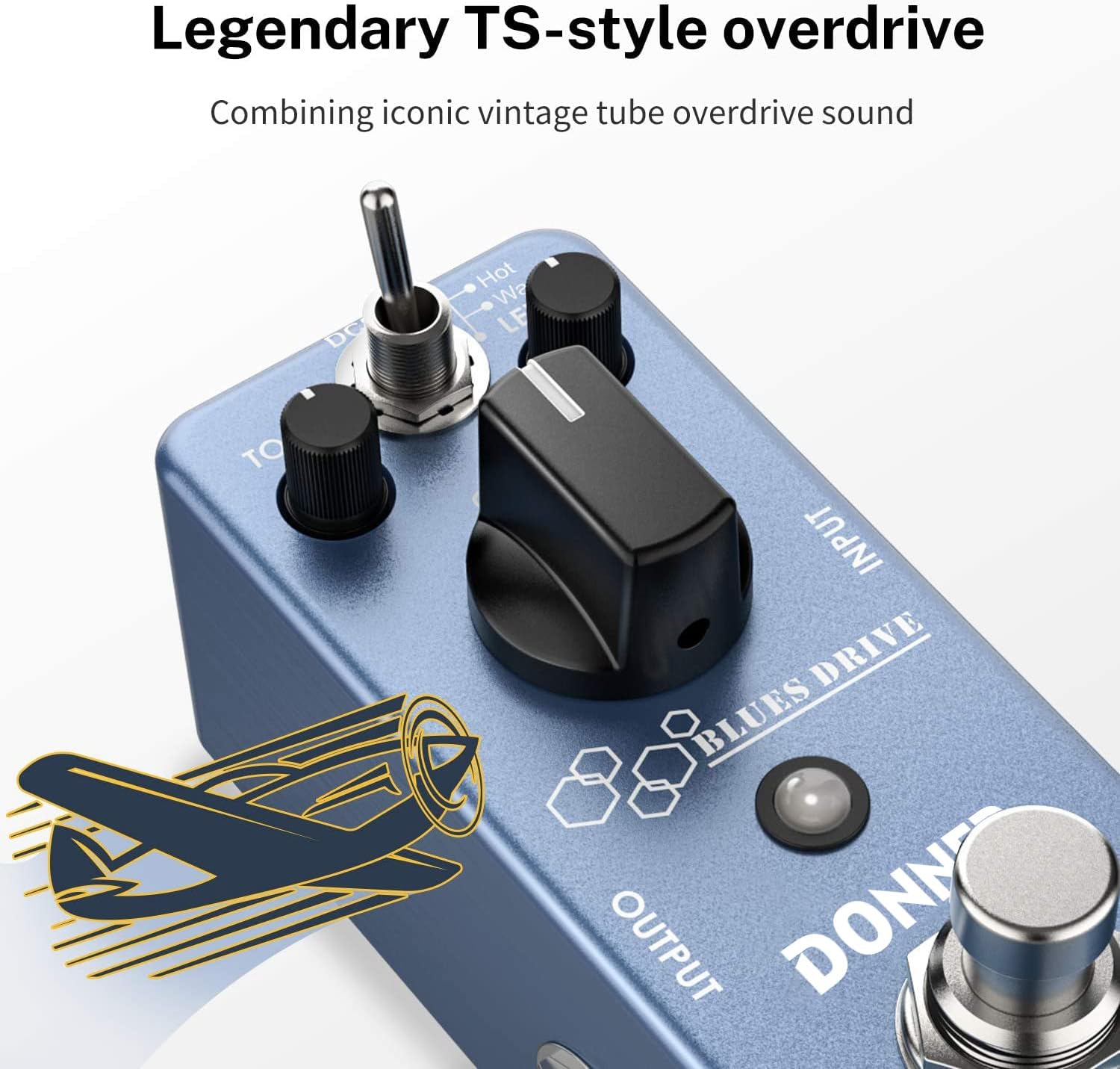 Donner Hush I Travel Guitar Portable Acoustic Guitar-Overdrive Guitar Pedal