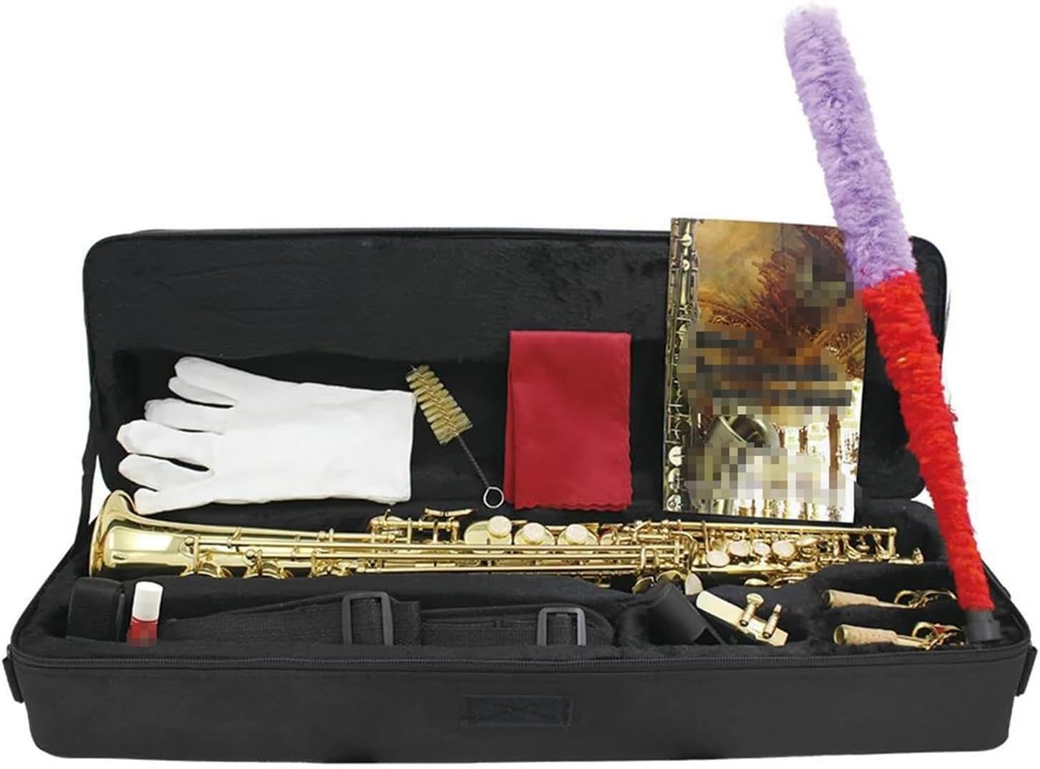 Straight Treble Saxophone Professional B Flat Brass Saxophone Sax Woodwind Instrument With Case Reeds Parts