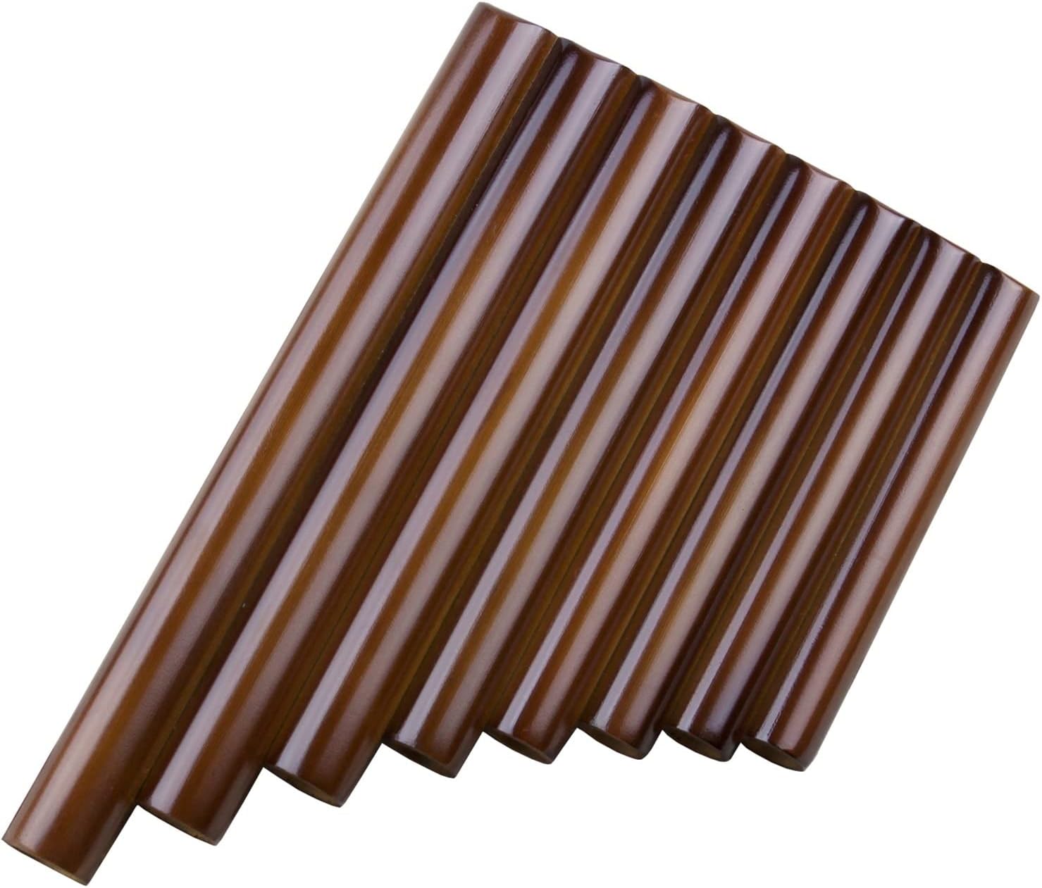 TSTS Beginner Pan Flute Brown 8 Pipes Pan Flute Small Size Musical Instruments Handmade Woodwind Instrument (Color : Brown Right Hand)