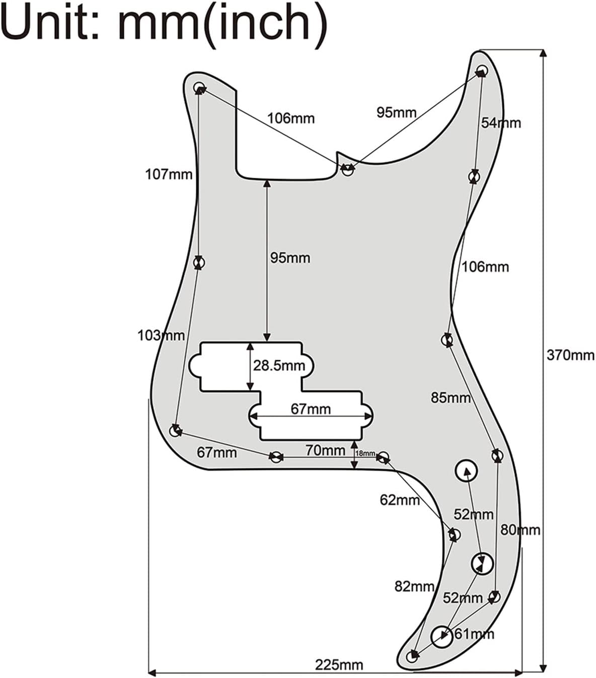 Electric Guitar Pickguard 13-Hole Aluminum Guitar Bass Pickguard for American Standard Guitar Bass