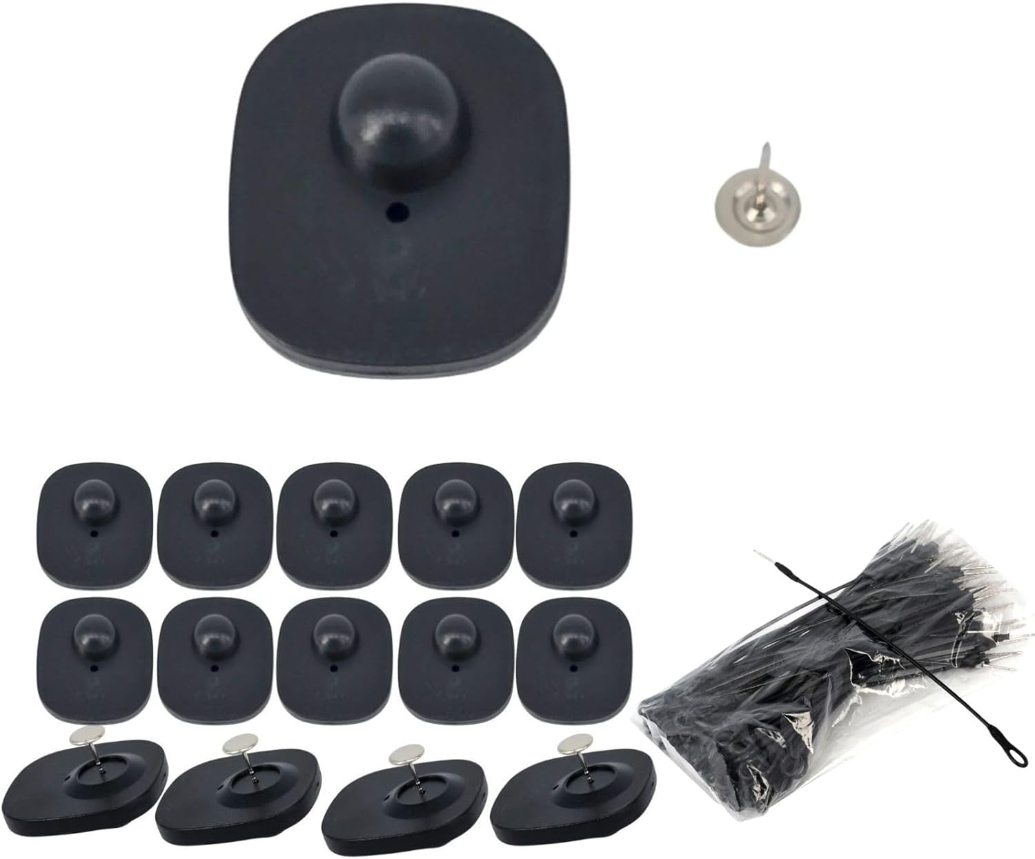 Clothing Security Tags 1000 Piece RF8.2Mhz Checkpoint Sensors Compatible Along with 100 Lanyard 1000 Pins Reusable and Effective Retail Anti-Theft Equipment Kits