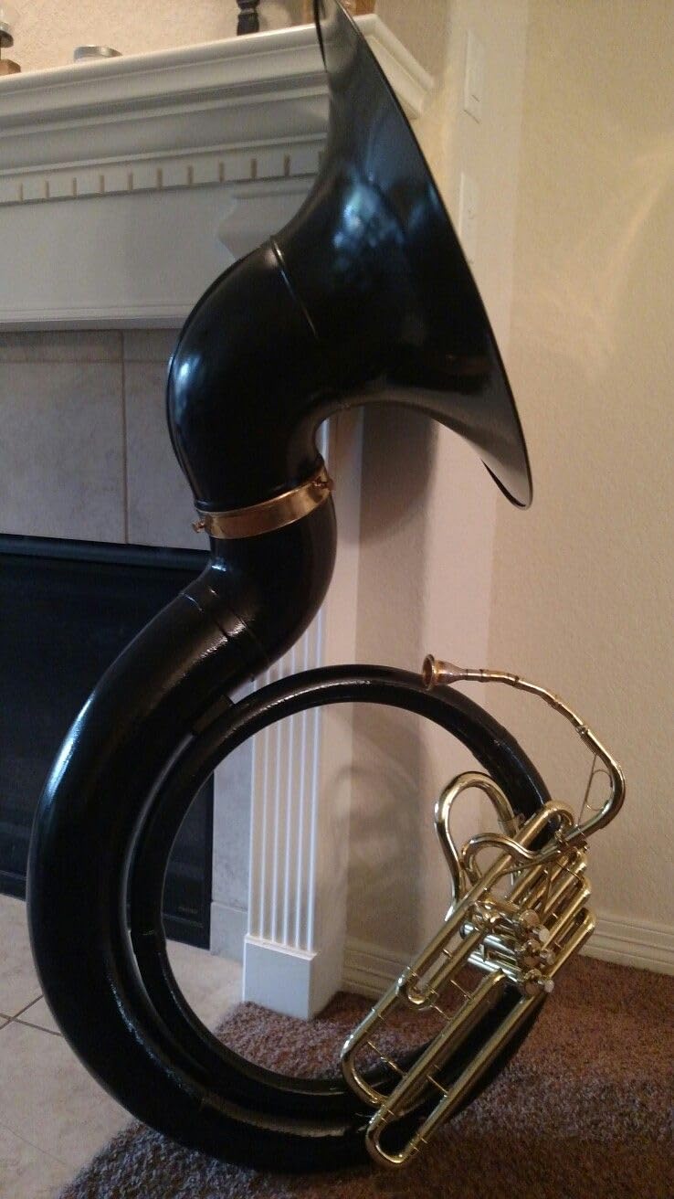 Brass Sousaphone | 25 Inch Big Bell | 3 Valve Bb Key | Black & Brass Finish | Includes Bell & Carry Case | Ideal for Marching Bands & Performances