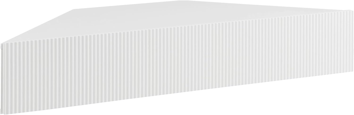 24/7 Shop at Home French 47 inch Modern Floating TV Console Table with 3D Wavy Panel Door, Wood Entertainment Center with Storage Space, Wall Corner Shelf for Living Room, Bedroom, Office, White Pure