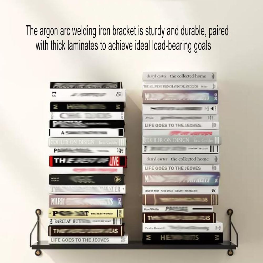 Wall Shelves Floating Shelves Industrial Pipe Shelf, Wall Mount Shelf Metal Hung Bracket Bookshelf Diy Storage Room Kitchen Shelves Punch Free Installation (Color : Natural, Size : 80X20X75Cm)