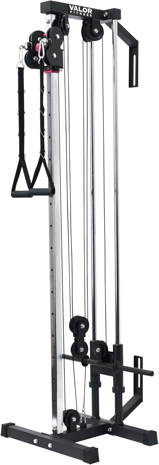 Valor Fitness BD-62 Wall Mounted Cable Machine with Adjustable Dual Pulley System Functional Home Gym Workout Equipment