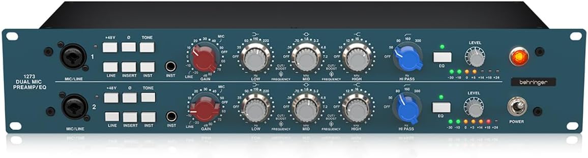 Behringer 1273 2-Channel Smart Microphone Preamplifier with 3-Band Equalizers