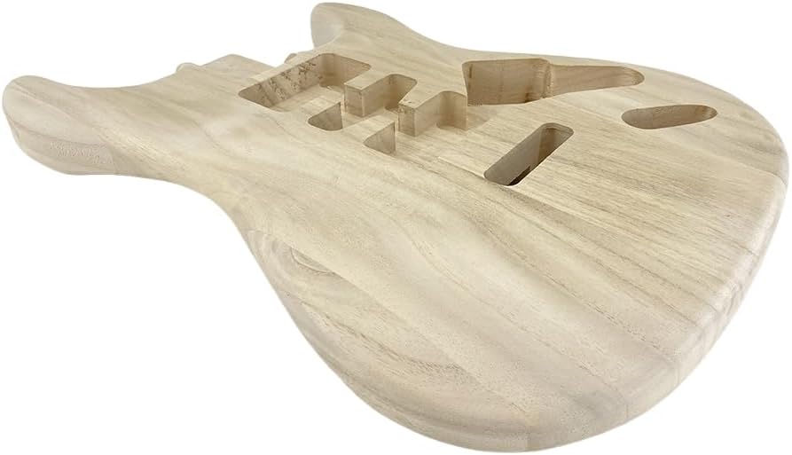 Unfinished Paulownia Electric Guitar Body, HSH Pickup Routing, Lightweight Bolt-On Body for DIY Guitar Projects Replacement (Style 2)