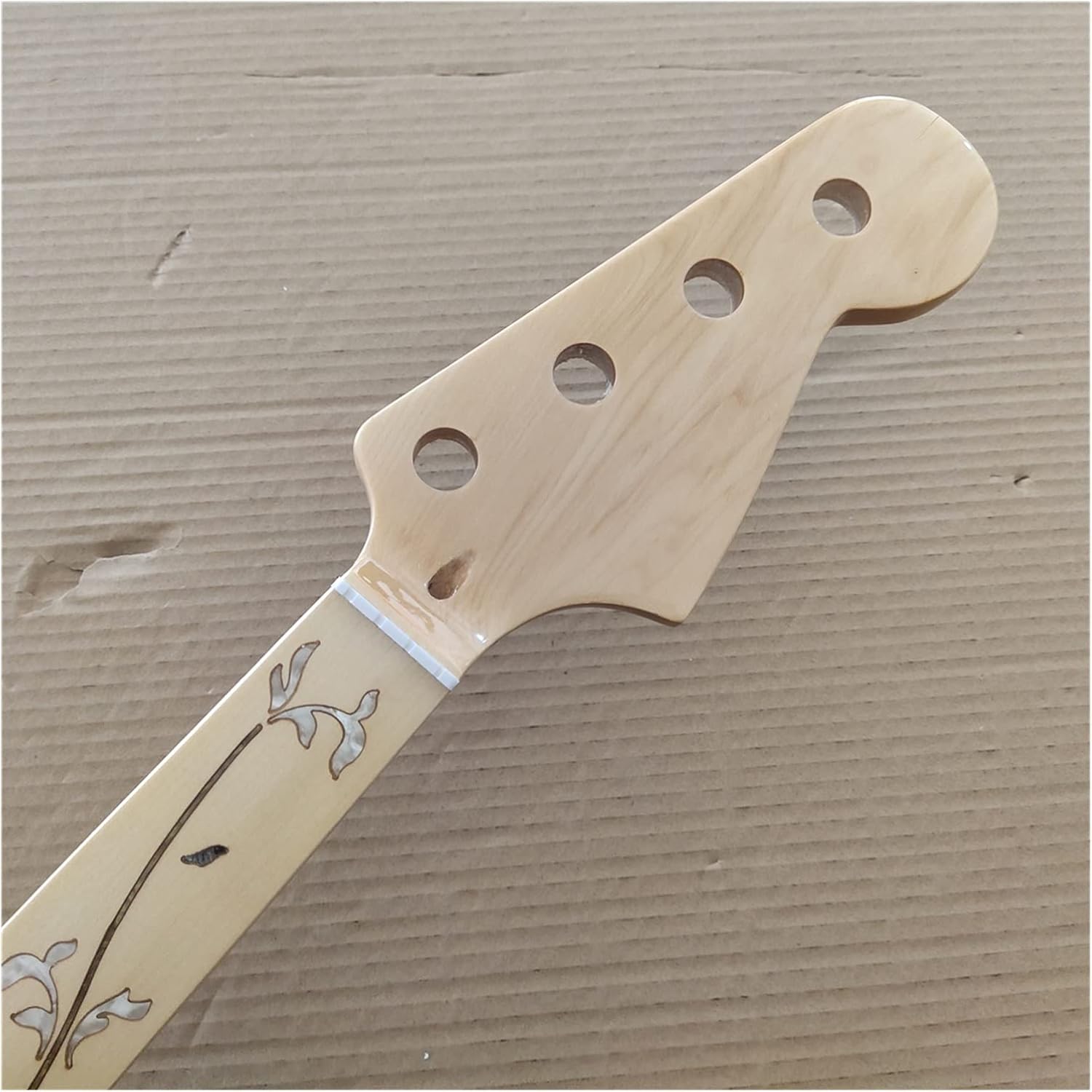 Fretless Maple 20 Frets for PB Bass Guitar Neck Part 4 String Maple Fingerboard Vine Inlay Electric Guitar Neck