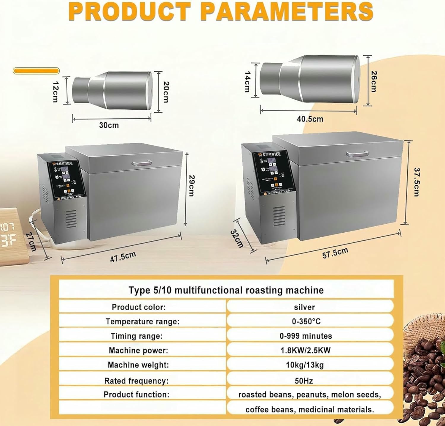 Electric Nut Roasting Machine, Multifunctional Roasting Machine, Commercial Electric Sugar Roasted Chestnut Machine, Drum Frying Pan Roasted Sesame Machine, Coffee Bean Roasting Machine.,Type10