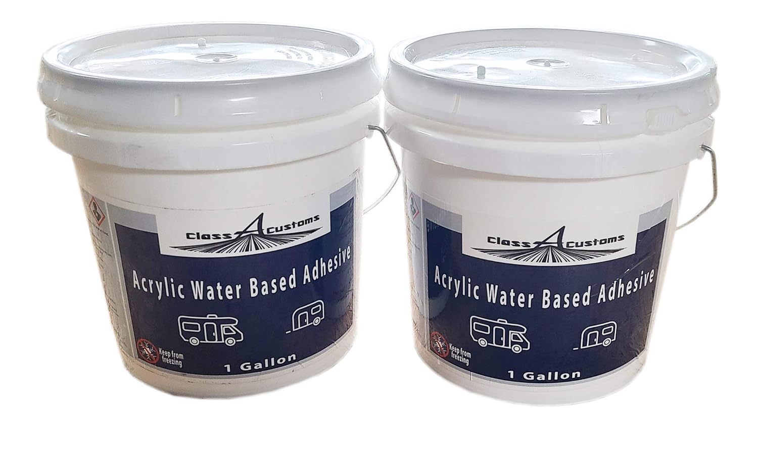 Class A Customs | 2 Gallons of Acrylic Water Based Adhesive Glue for RV Roof Roofing RVs Campers Trailers | CAC-AWBA-2GAL | Works on Dicor TPO EPDM and PVC | CAC-AWBA-2GAL