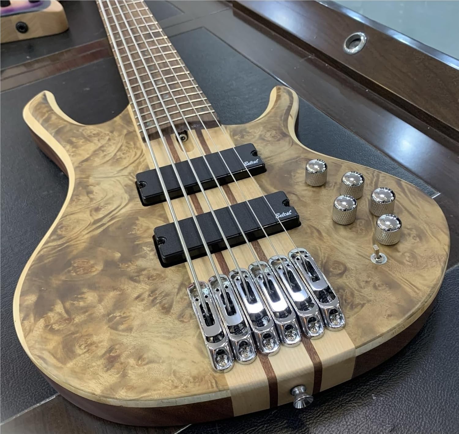 Beginner Electric Guitar Kits Five String Electric Bass Tree Burl Solid Wood Single Board Amplification Circuit Neck Sandwich Body