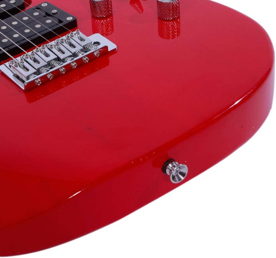 Professional Electric Guitar Guitar Bag Strap Pick Tremolo Bar Link Cable Set (Red)