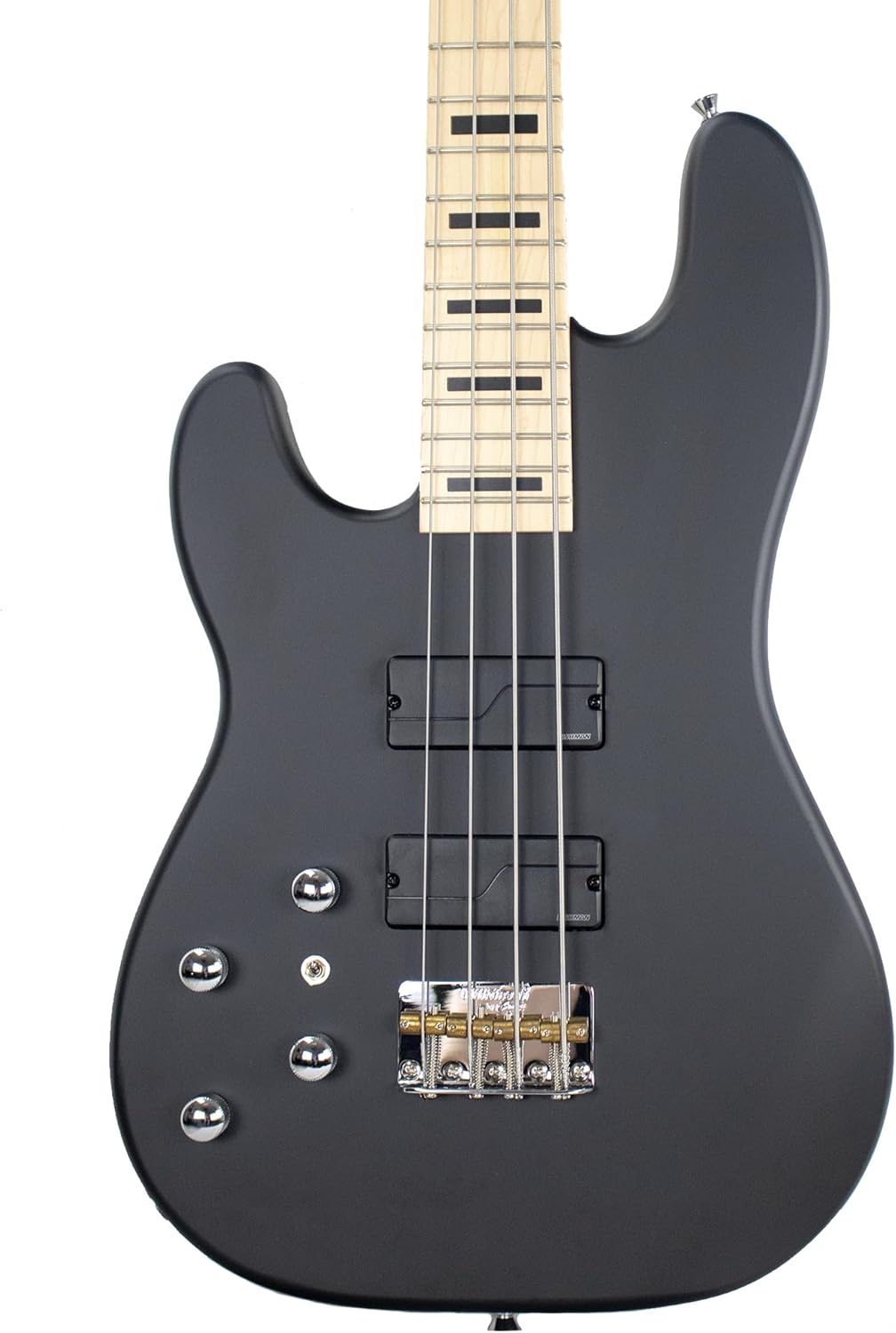 Sawtooth Rebel24 Series Left Handed Satin Black 24 Fret Electric Bass Guitar w Fishman Fluence Pickups