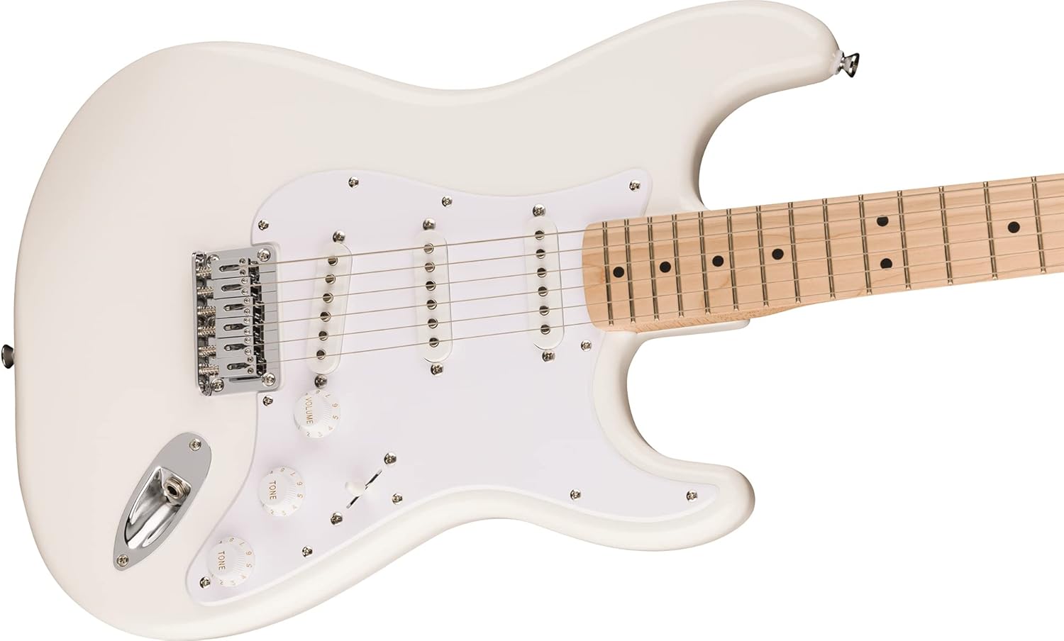 Fender Squier Sonic Stratocaster HT - Arctic White Bundle with Tuner, Strap, Picks, and Austin Bazaar Guitar DVD