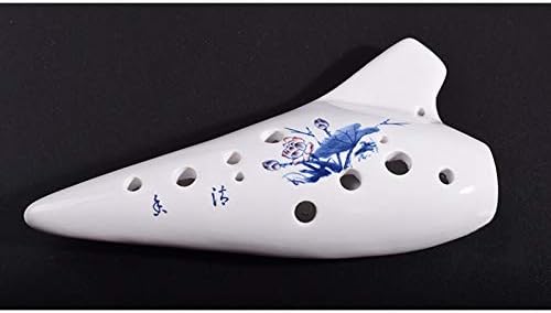 Alto C White Ice-Crack Ocarina 12 Holes Woodwind Instrument Smooth Appearance Music Instrument Beginner/Professional Performer Flute