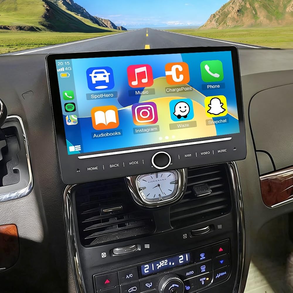 Android 14 Car Stereo for Chrysler Town & Country 2008-2016,10 Inch Double Din Car Radio with Carplay & Android Auto, in-Dash Navigation Radio with BT Mirror Link WiFi FM Radio & Backup Camera-4+64G