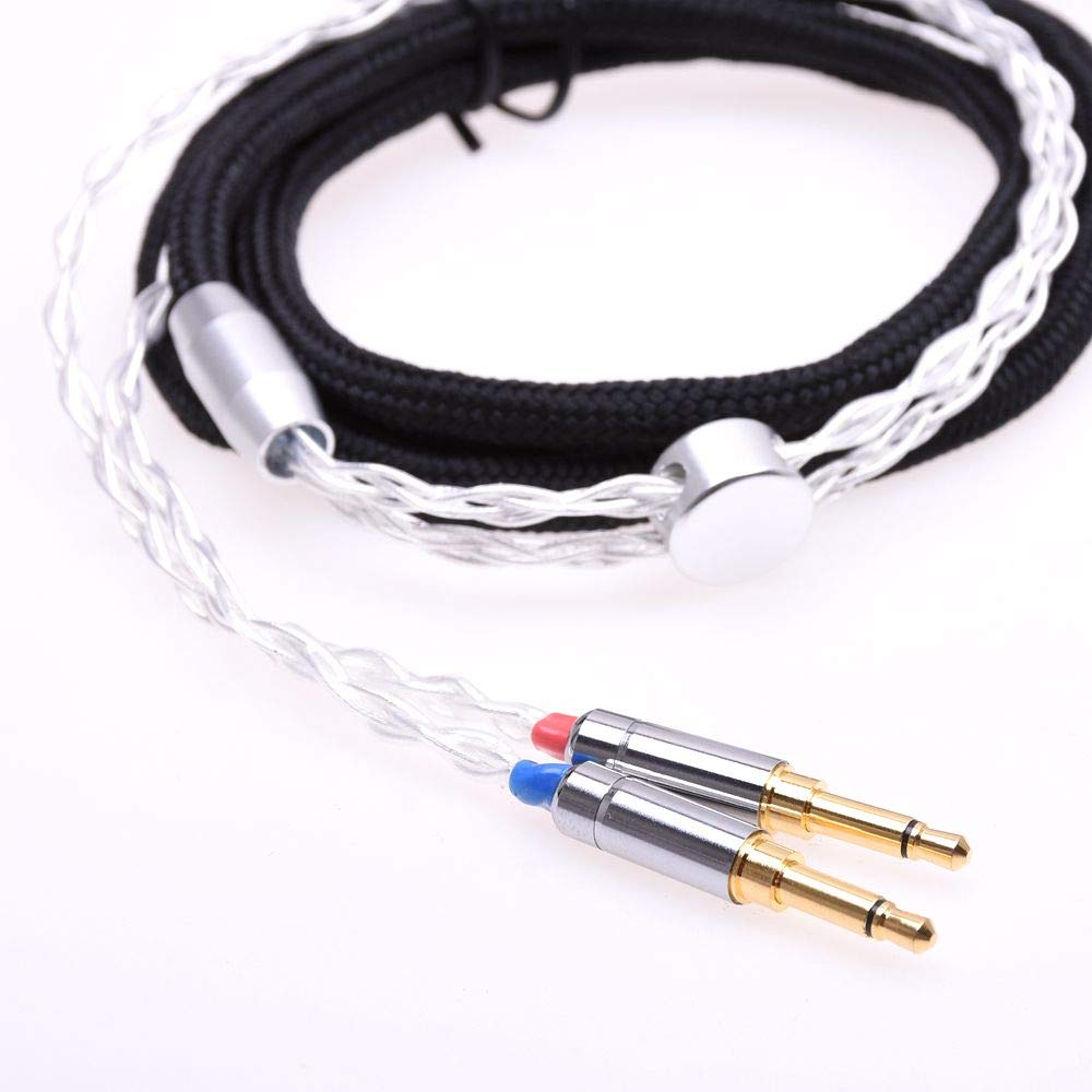 Black Sleeve 8 Cores Silver Plated Headphone Upgrade Cable Mono 3.5mm Plug for Hifiman Arya HE1000se HE5se HE6se HE4xx AH-D600 AH-D7100 AH-D7200 AH-D9200 (2.5m(8feet, 4-PIN XLR Balanced)