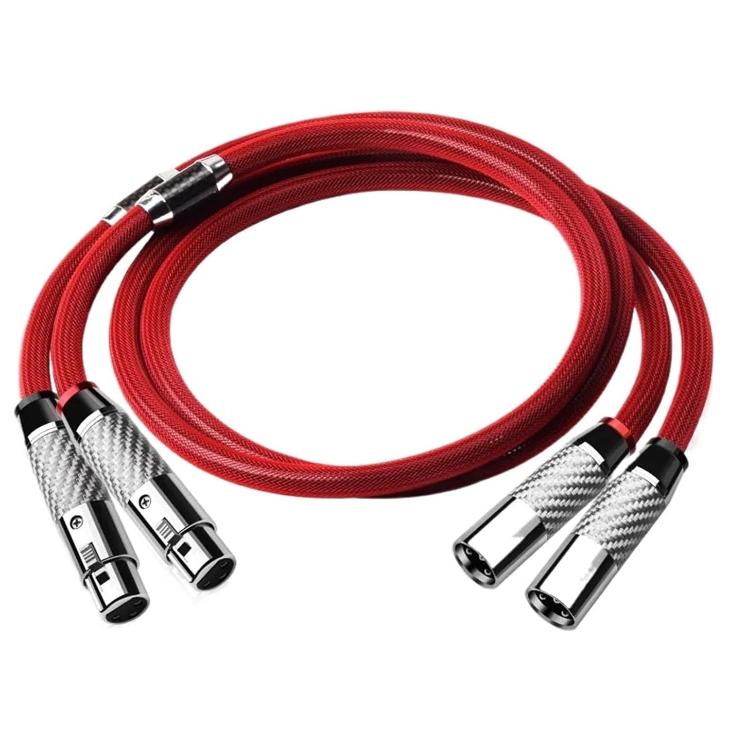 One Pair 2XLR Male to 2XLR Female Cable Hi-end Pure Silver 2XLR Balanced Cable for Microphone Amplifier(3m)