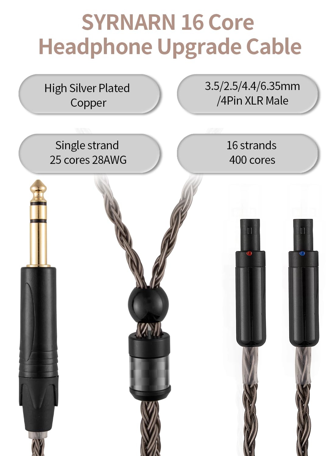 4 Pin XLR Balanced Headphone Cable Compatible with Sennheiser HD800s HD800 HD820s HD820 HD8XX Dharma D1000 16 Core Upgrade Replacement Cord (with 4 Pin XLR Balanced, 3Meters/10ft)