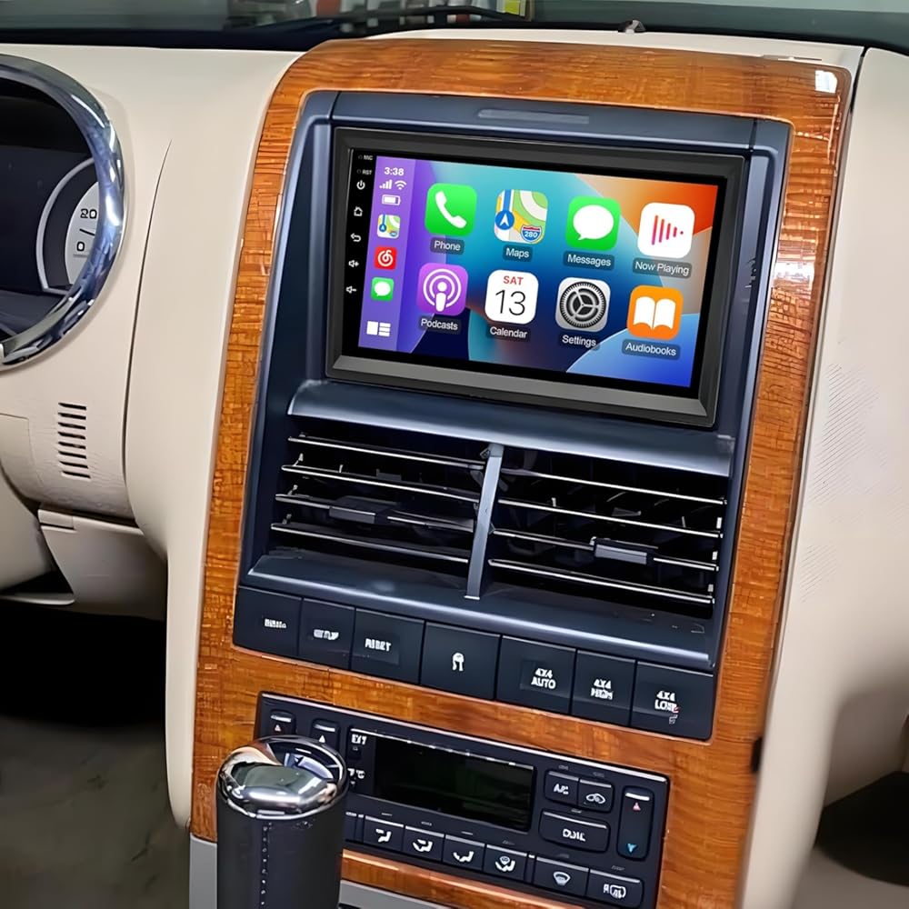 PHEZEN 7 inch Touchscreen Car Stereo Fit for Ford Explorer 2006-2010, Android 13 Double Din Car Radio with Carplay & Android Auto in-Dash Navigation BT Mirror Link WiFi Backup Camera 4+64G