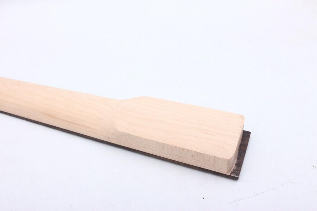 Maple Unfinished Electric Bass guitar neck 24 Fret 34inch Rosewood Fretboard Paddle head Dot Inlay Electric Guitar Neck Replacement (24 Fret 34inch （38mm nut width, 65mm heel width）)