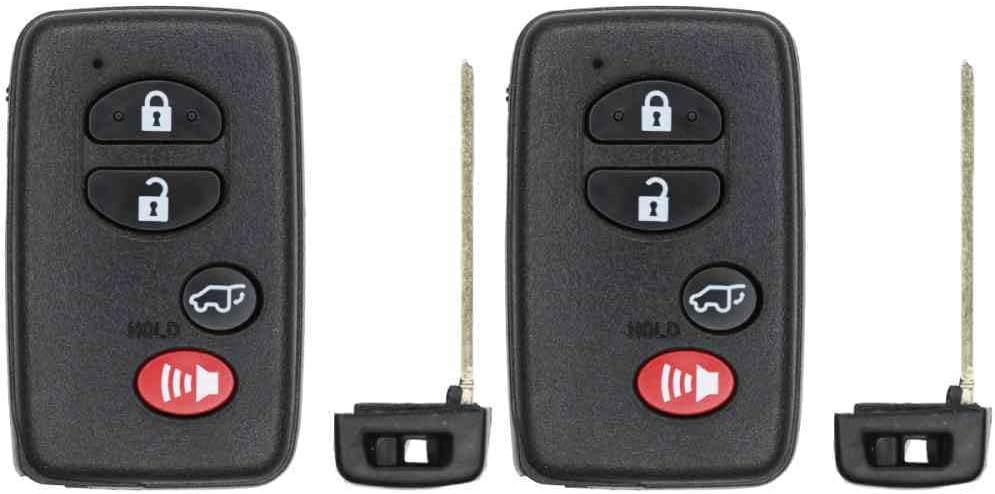 Replcament Smart Key Fob for Toyota Venza 2009 FCC HYQ14ACX 2AOKM-TY9 Part Number 89904-0T060 899040T060 89904-0T020 899040T020 Pack of 2