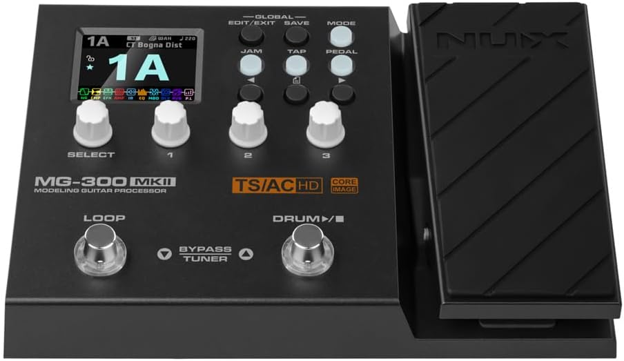 NUX MG-300 MKII Multi Effects Pedal with 45 Effects, 36 IRs, 27 AMPs, 24 Slots, Drum Machine, Shimmer Reverb, Tweakable Footswitch, Perfect for Studio Recording, Practice, Live Show