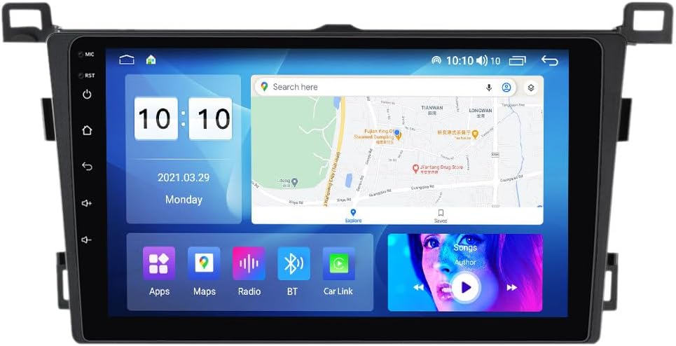 Android Car Stereo for Toyota RAV4 2013-2018,9 inch IPS Touchscreen with Upgrade Wireless CarPlay & Android Auto,WiFi/GPS,Support SWC and Subwoofer,4-Core 1+32G