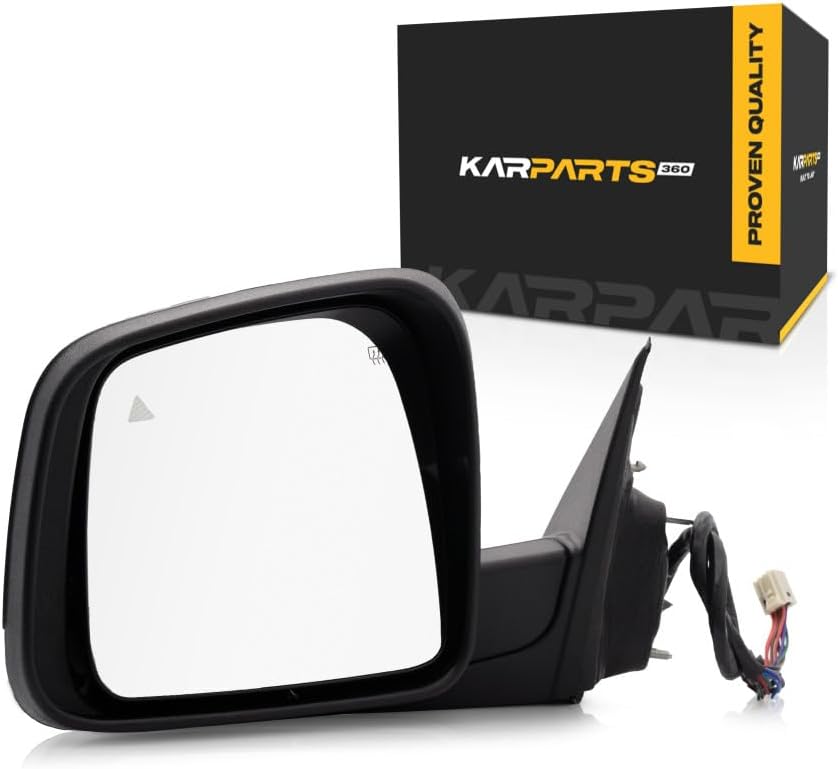 For Jeep Grand Cherokee 2011-2021 Door Mirror Driver Side | Power | Manual Folding | Heated | w/Blind Spot Detection | Memory & Signal | Chrome | Replacement For CH1320359