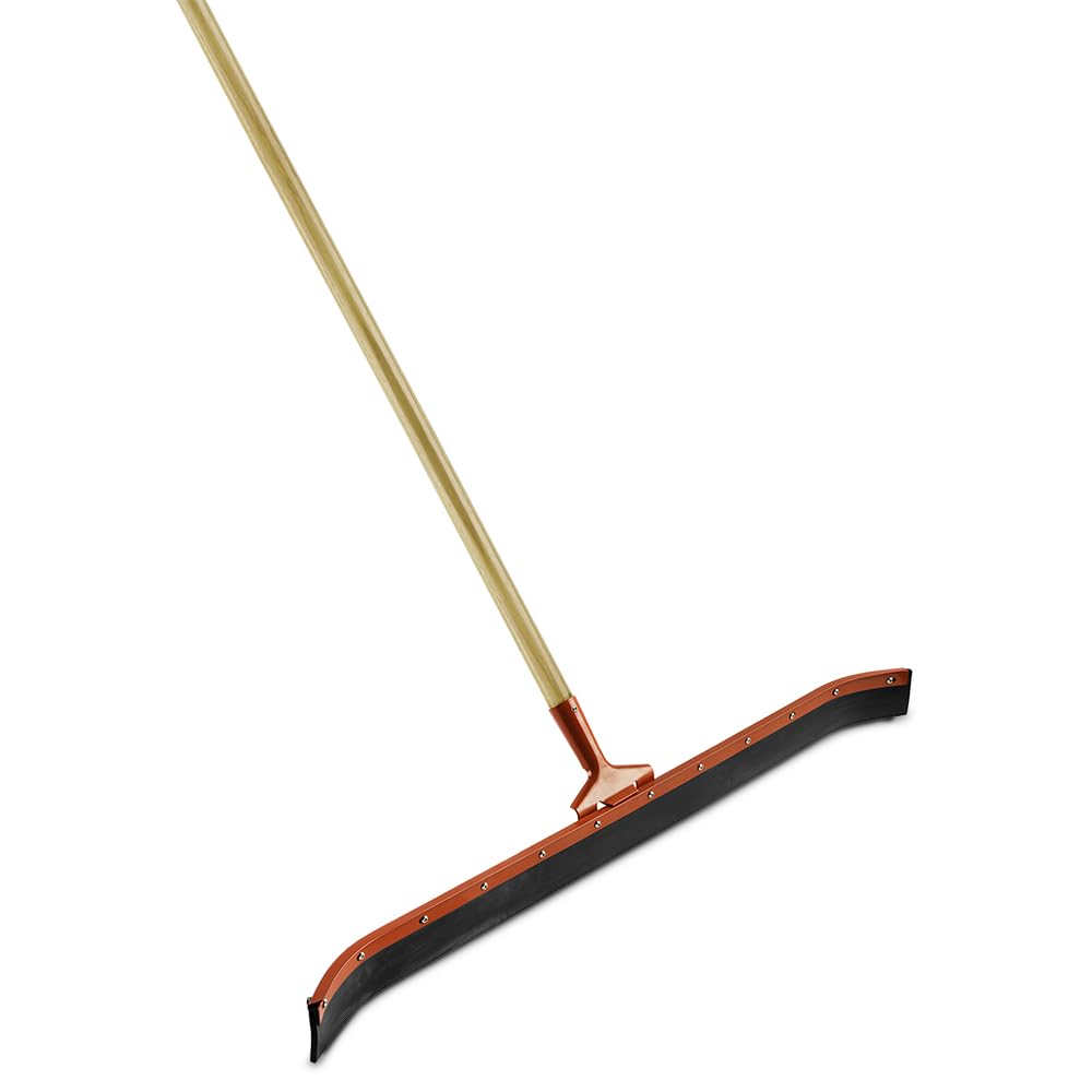 Libman Commercial 954 Heavy-Duty Curved Floor Squeegee with Wooden Handle, 36