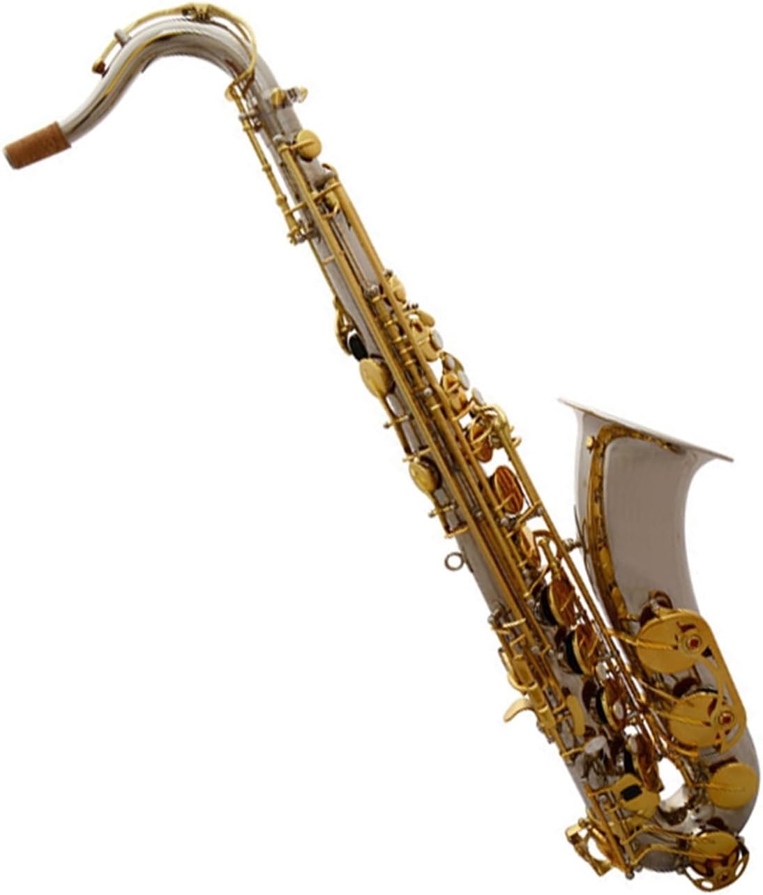 Beginner saxophone Professional Saxophone B Flat Nickel Plated Gold Key Saxophone Woodwind Instrument