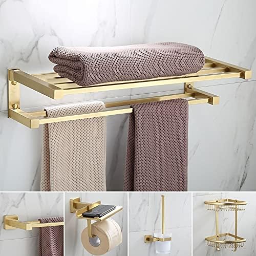 Shower Shelves Bathroom Accessories Set, Bathroom Shelf, Towel Rack, Towel Hanger Paper Holder, Toilet Brush Holder Bathing Accessories (Color : Tumbler Holder)