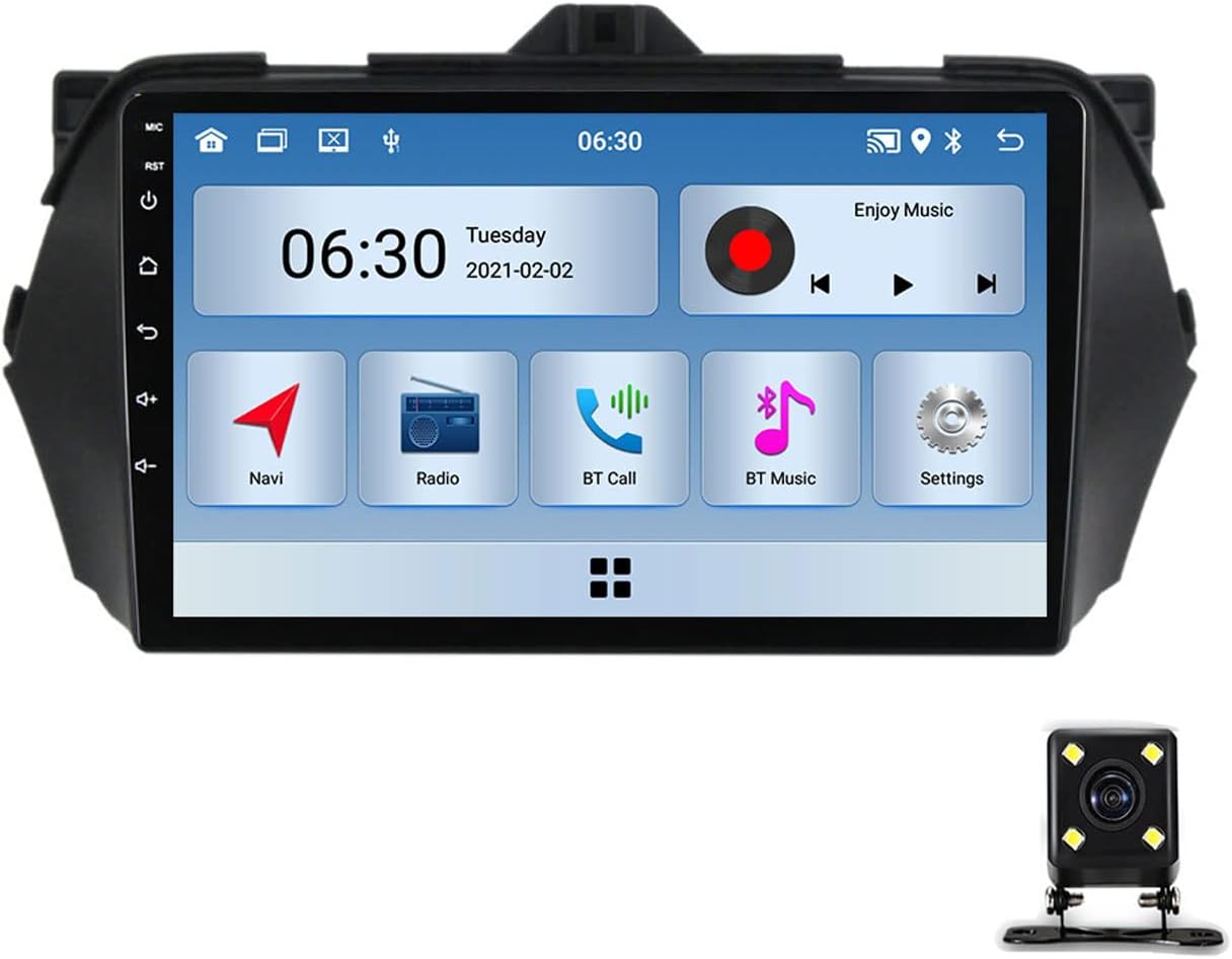 Double Din Car Stereo with Bluetooth, 9In Touch Screen Car Stereo for Suzuki Alivio Ciaz 2014~2018 with Backup Camera, Mirror Link/Carplay/Android Auto, FM Car Radio Receiver