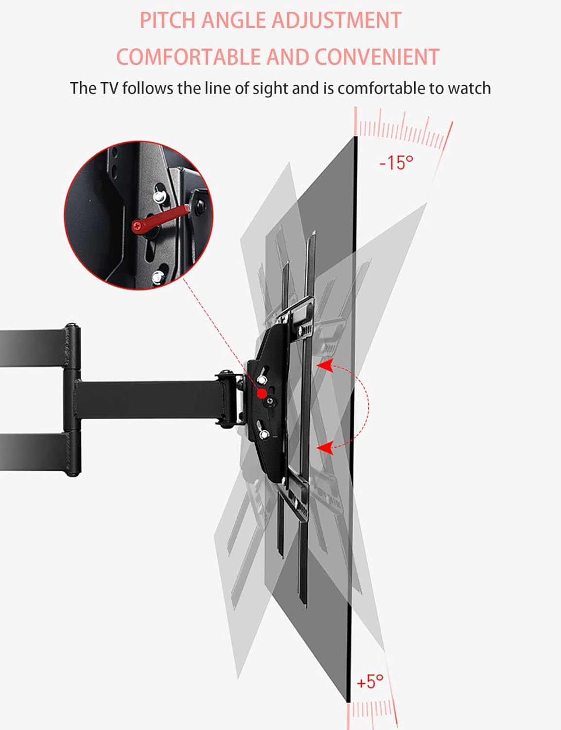 Long Arm TV Wall Mount for Most 42-70 Inch TV, 110-712mm Long Extension TV Mount Swivel and Tilt, Full Motion TV Mount Fits Max VESA 600x400mm, 70kg