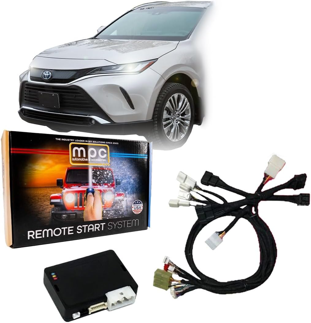 MPC Remote Starter Compatible with 2021-2023 Toyota Venza Hybrid Push-to-Start | Plugin T-Harness - Factory Remote Activated - Press 3X to Start - Custom Firmware Preloaded - USA Tech Support