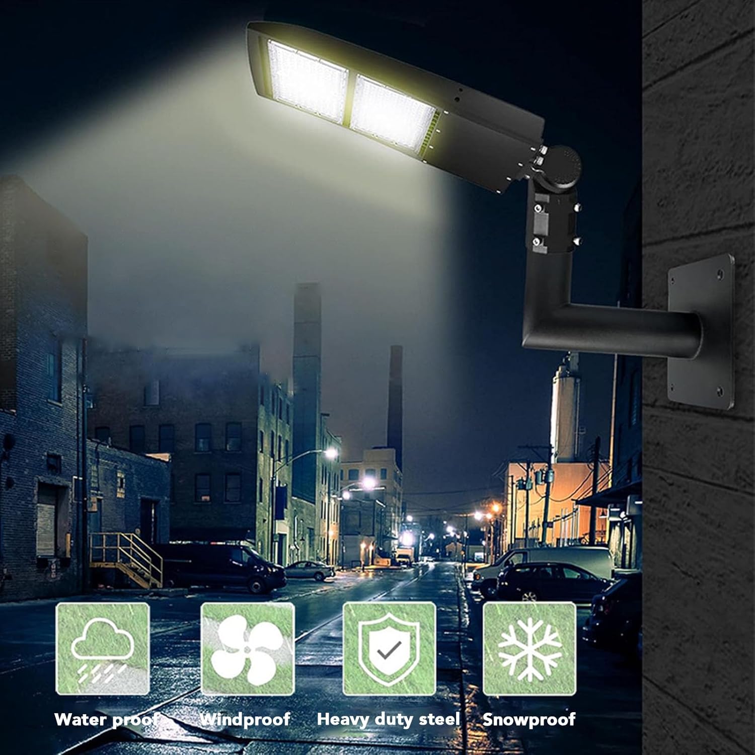 90 Degree Wall Mount Bracket for LED Parking Lot Light, 2.28 inches L Shape Bracket Slip Fitter Tenon Adapter, Lighting Mounting Pole for Outdoor Street Shoebox Area Lights